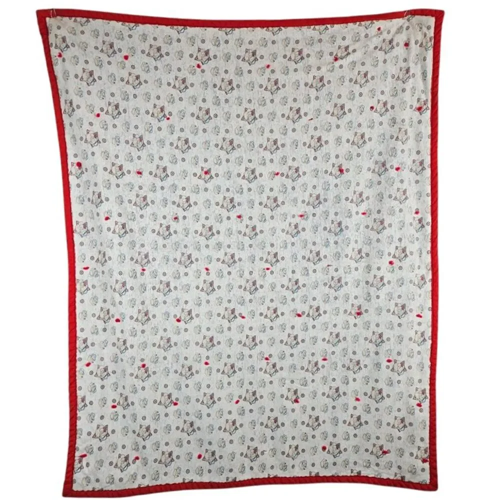 Popeye fabric‎ vintage baby blanket throw comforter quilt blue red handmade